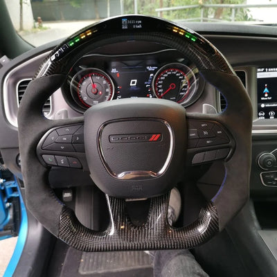 Kustoms Dodge Charger/Challenger Carbon Fiber Alcantara LED Display Wheel