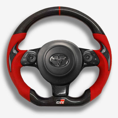 Kustoms Toyota GR Yaris/86 Carbon Fiber Red Leather Wheel
