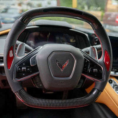 Kustoms Corvette C8 Red Carbon Fiber LED Display Wheel